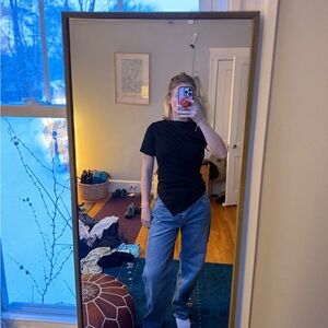 & other stories Black Asymmetric Wrap Tee